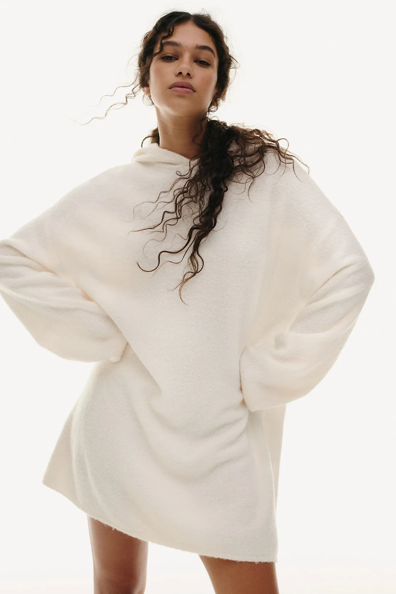 Hooded Wool-Blend Dress