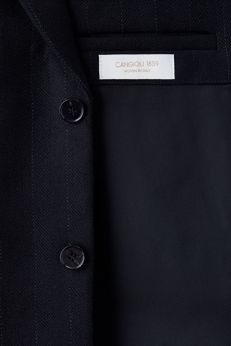 Longue veste à fermeture droite en laine