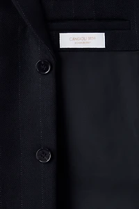 Longue veste à fermeture droite en laine