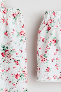 Ensemble 2 pièces en plumetis avec imprimé fleuri