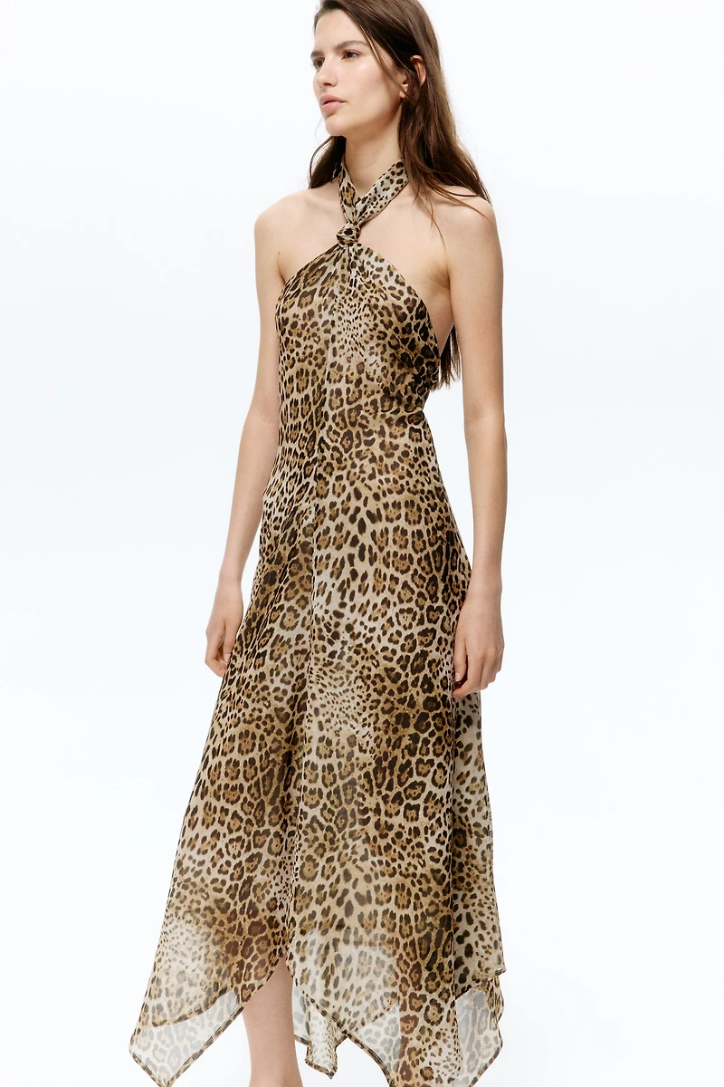 Knot-Detail Halterneck Dress