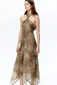 Knot-Detail Halterneck Dress