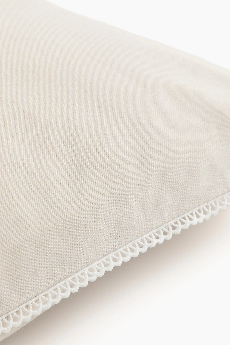 Taie d'oreiller en coton avec détails brodés