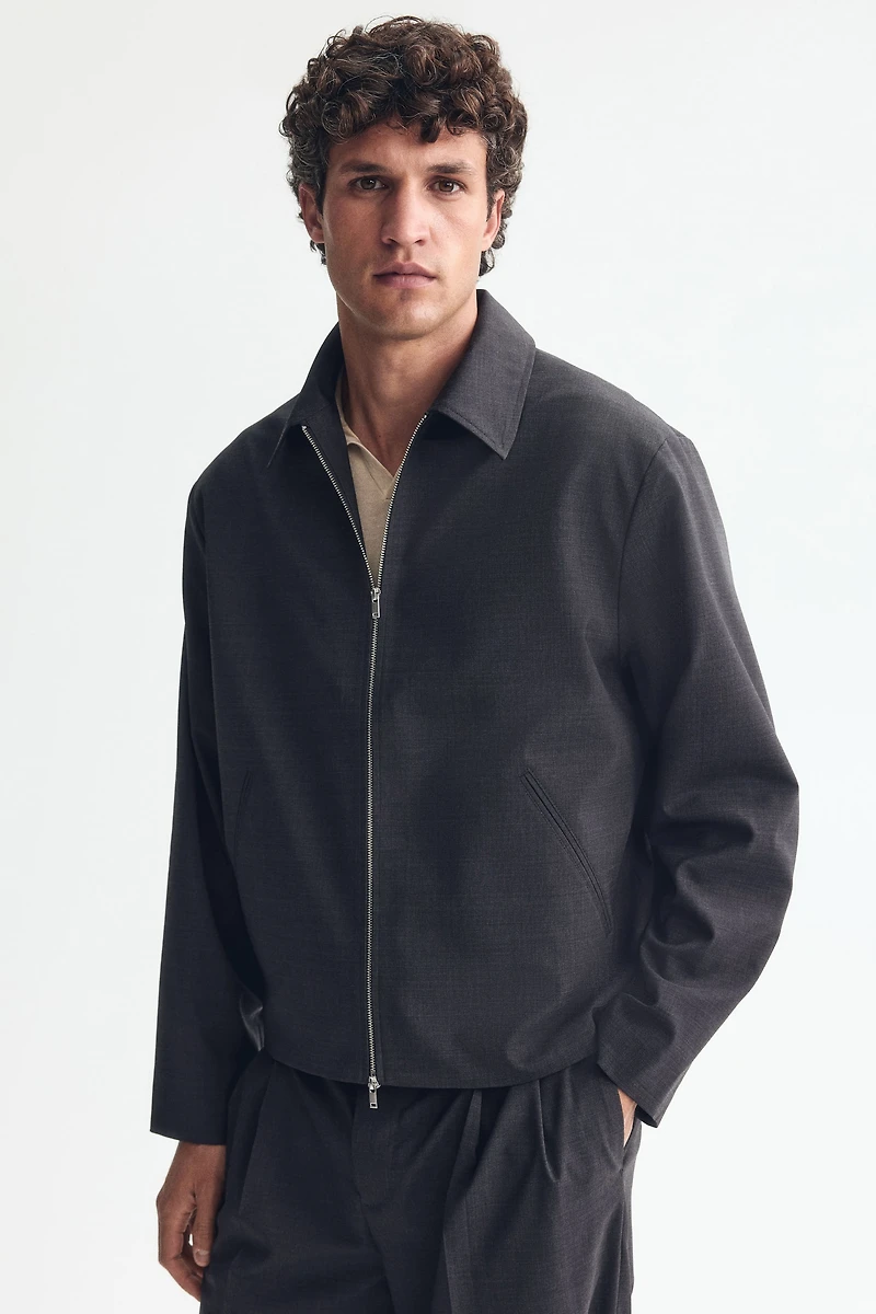 Wool-Blend Jacket with Collar
