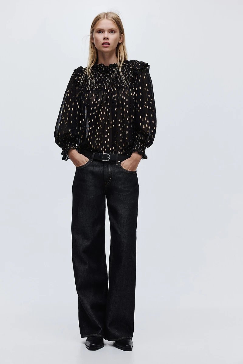 Blouse en tissu jacquard