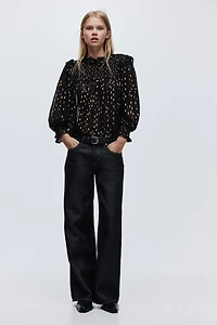 Blouse en tissu jacquard