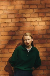 Oversized Half-Zip Sweatshirt