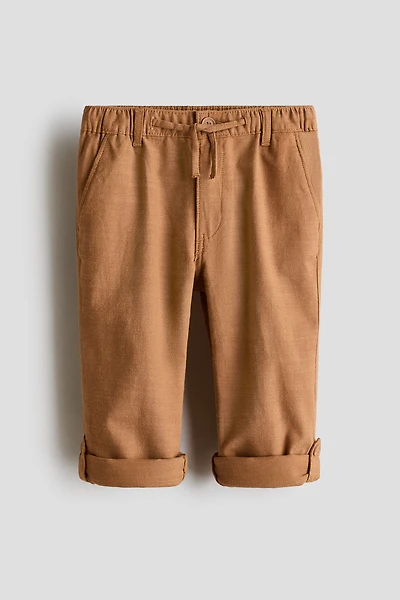 Cotton Roll-Up Pants