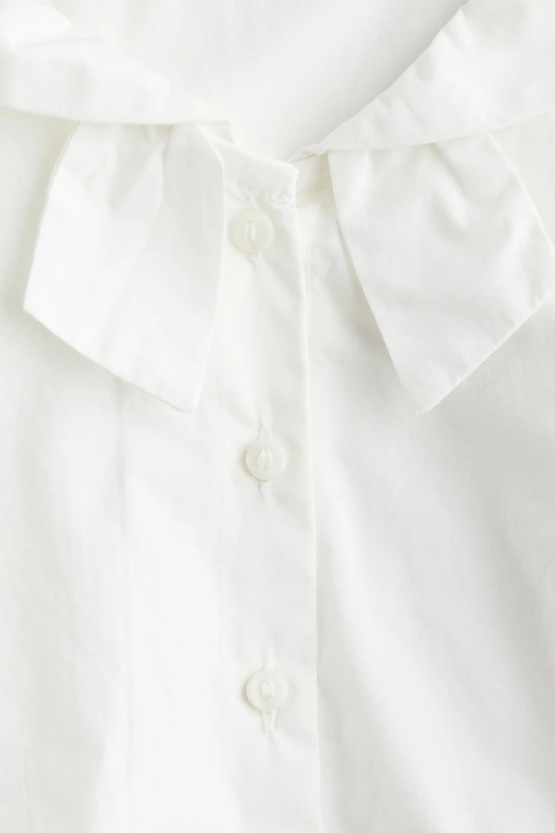 Cotton Blouse with Sailor Collar