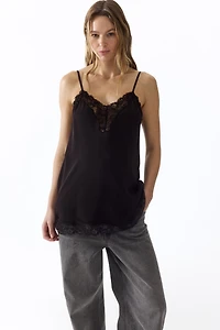 MAMA Lace-Trimmed Camisole Top