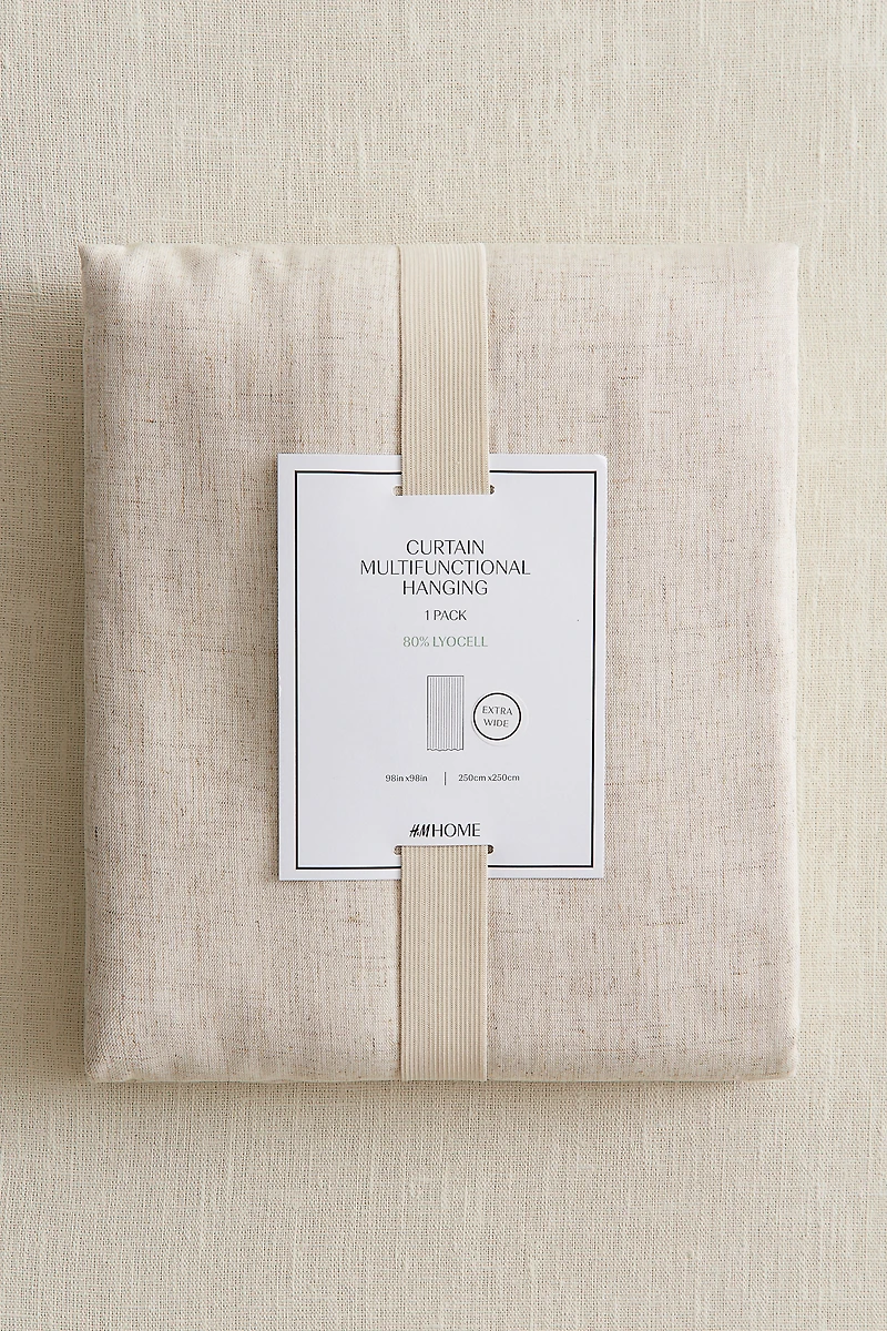 Lot de 1 rideau large en lyocell mélangé