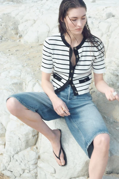 Short Rib-Knit Cardigan