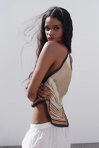 Scarf-Look One-Shoulder Top