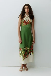 Robe dos nu en lin mélangé