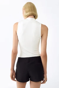 Haut à col cheminée en viscose