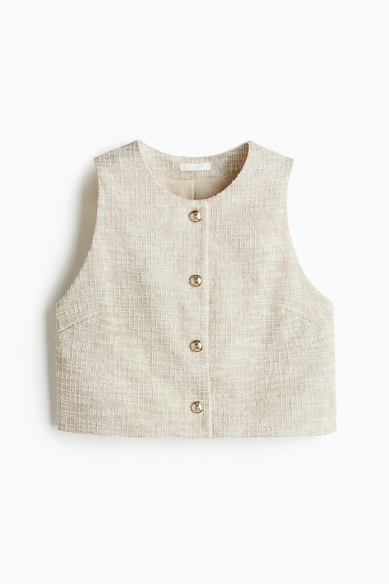 Veste sans manches en jersey bouclette