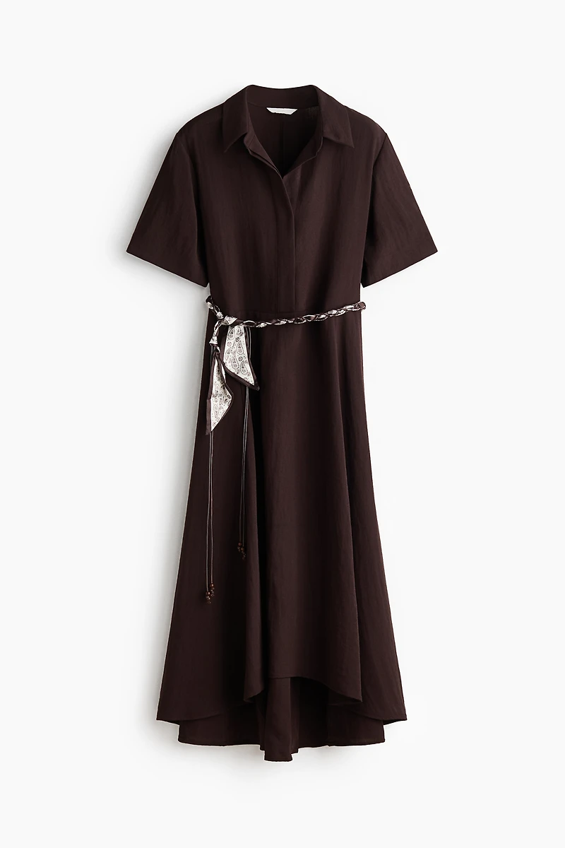 Tie-Belt Shirt Dress
