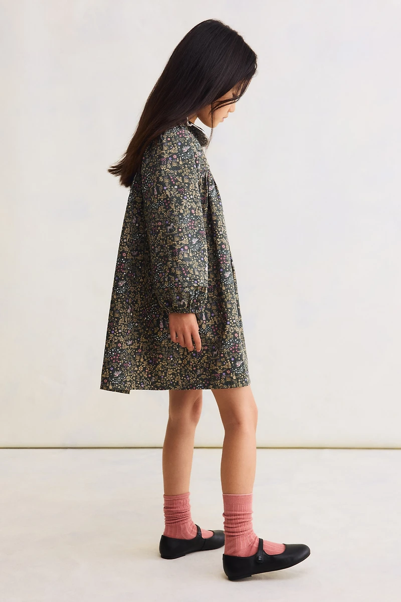 Floral-Print Cotton Dress