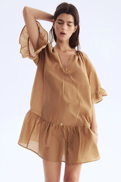 Robe tunique avec liens à nouer
