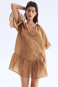 Robe tunique avec liens à nouer