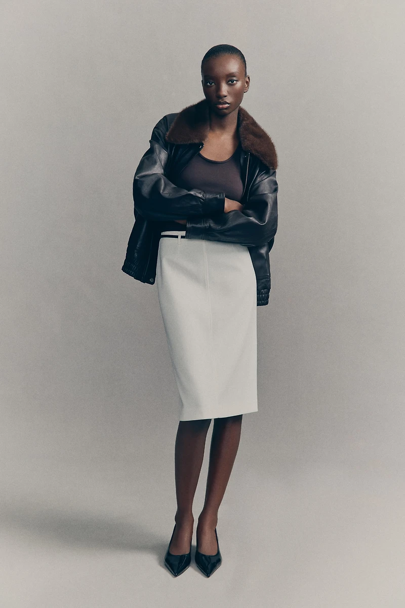 Pencil Skirt with Belt