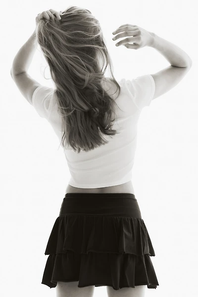 Tiered Jersey Mini Skirt