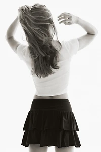 Tiered Jersey Mini Skirt