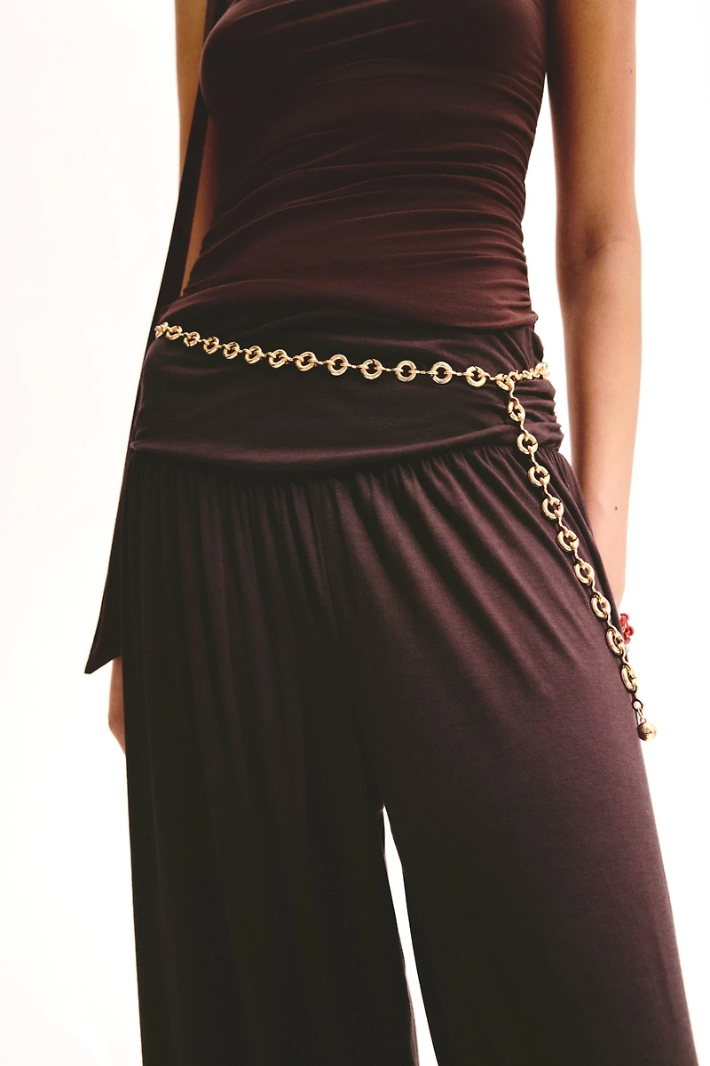 Gathered Viscose Pants