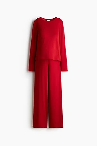 MAMA Pointelle jersey pyjamas