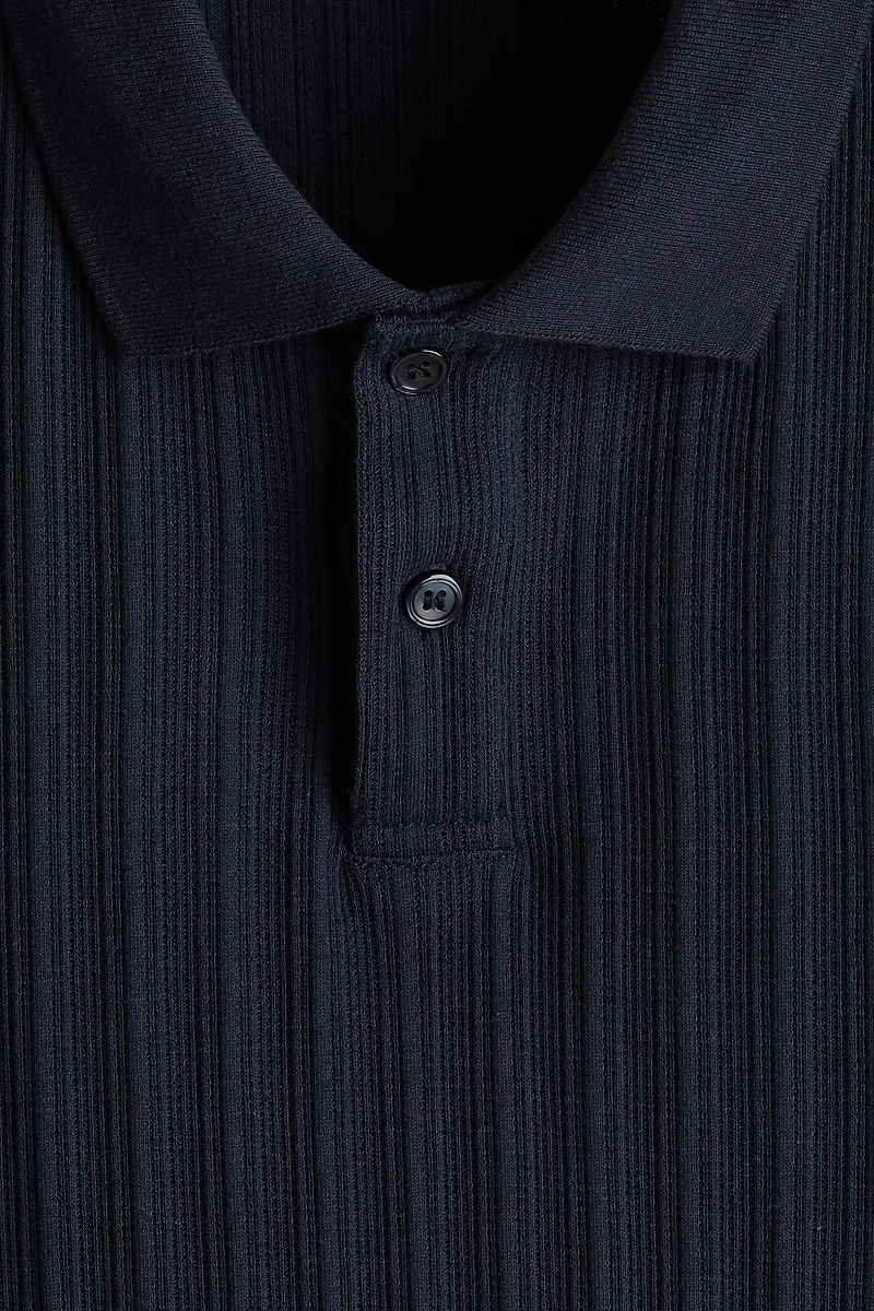 Slim-Fit Textured Jersey Polo Shirt