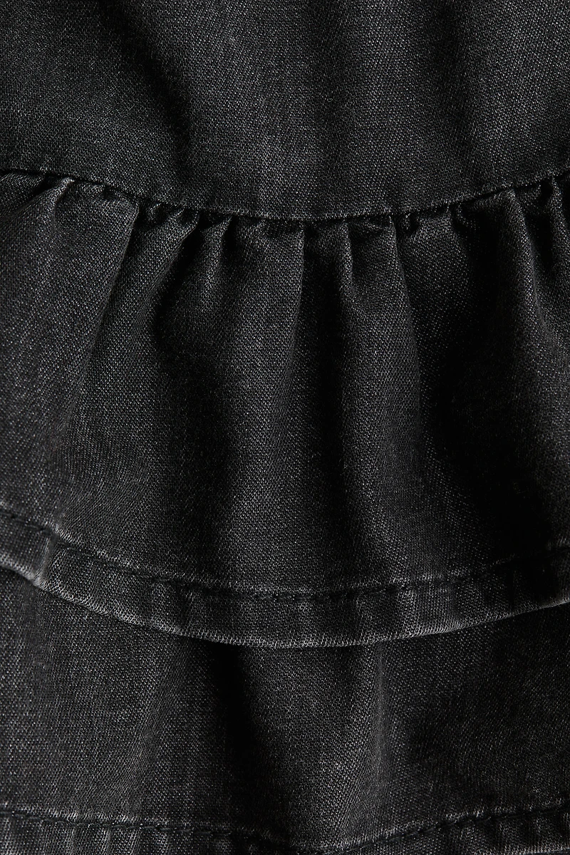 Tiered Denim Skirt