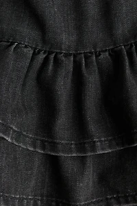 Tiered Denim Skirt