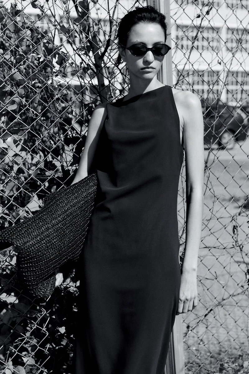 Sleeveless Cowl-Neck Dress