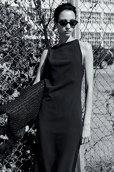 Sleeveless Cowl-Neck Dress