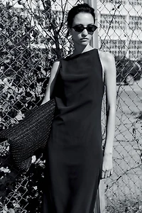 Sleeveless Cowl-Neck Dress