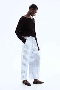 Linen-Blend Crop Pants