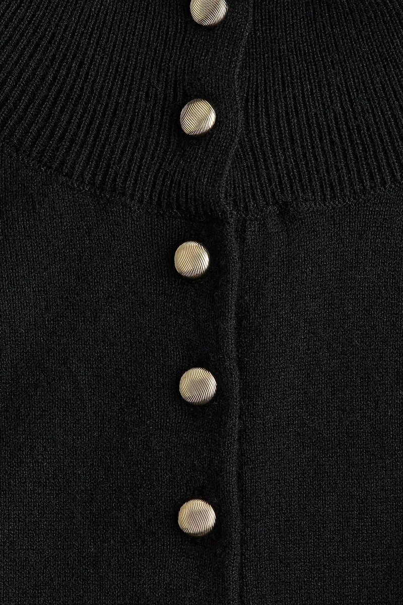 Fine-Knit Mock Turtleneck Sweater