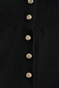 Fine-Knit Mock Turtleneck Sweater