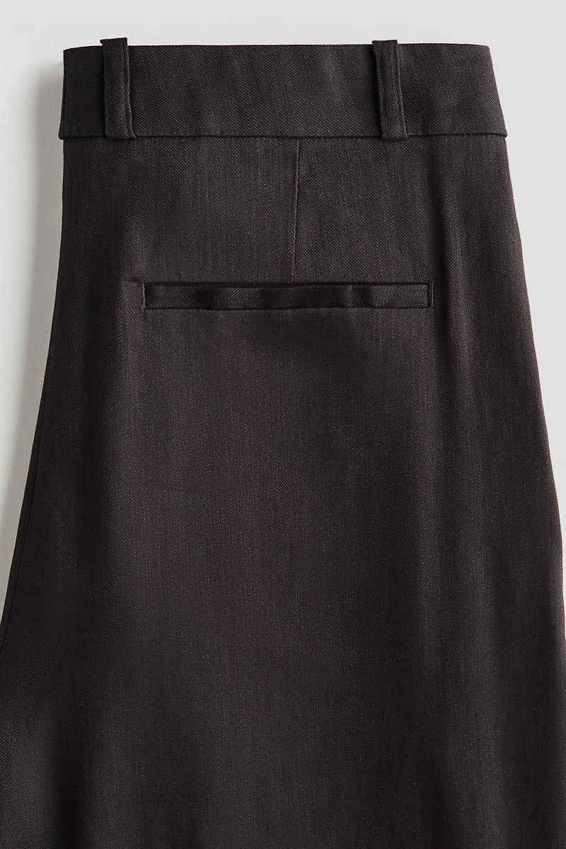 Wide-Leg Linen-Blend Dress Pants
