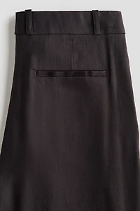 Wide-Leg Linen-Blend Dress Pants