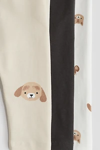 Lot de 3 leggings en jersey coton