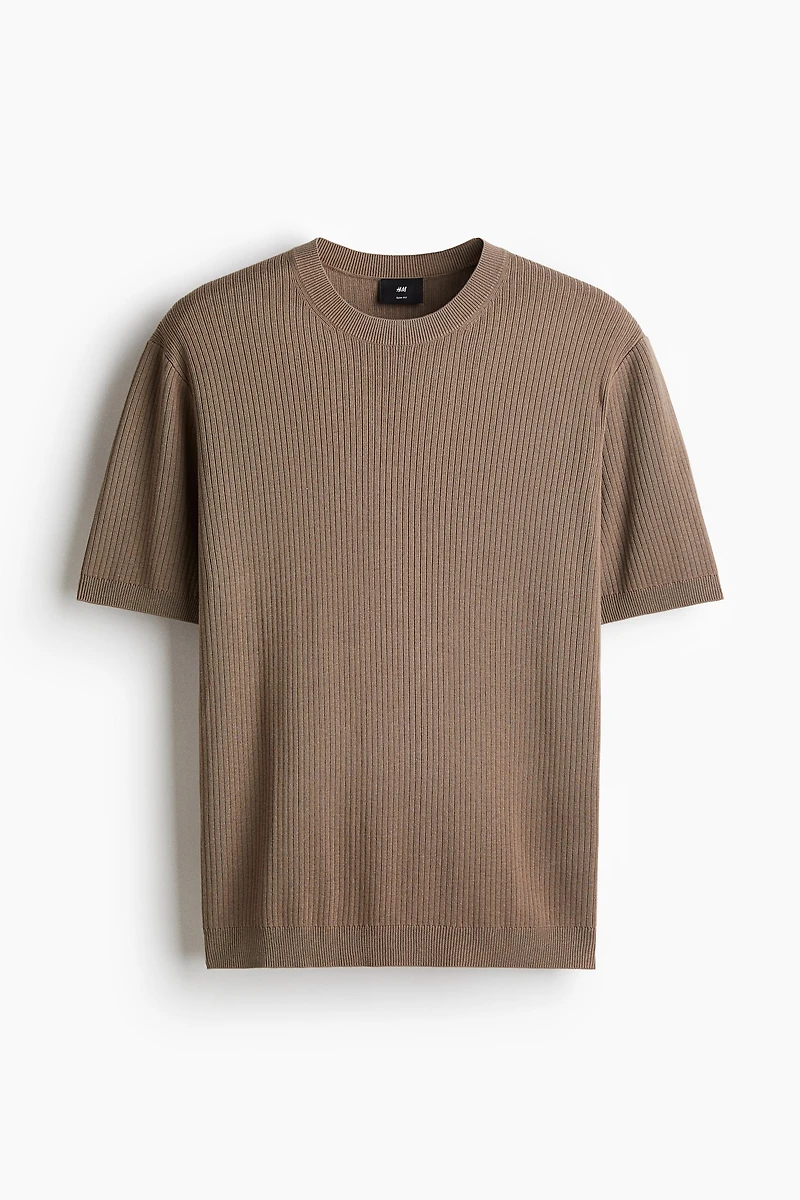 Slim-Fit Rib-Knit T-Shirt