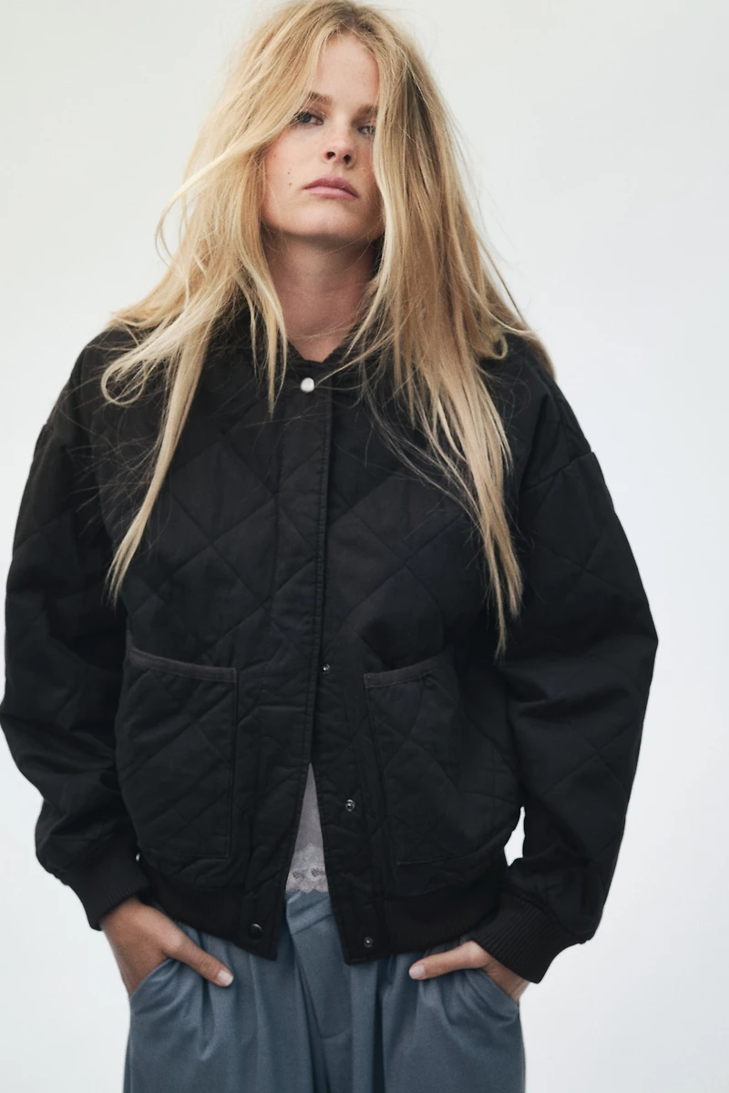 Quilted Bomber Jacket