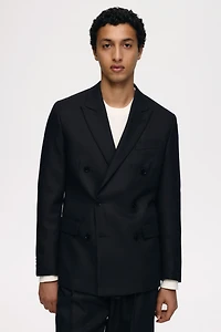 Regular-Fit Wool-Blend Double-Breasted Jacket