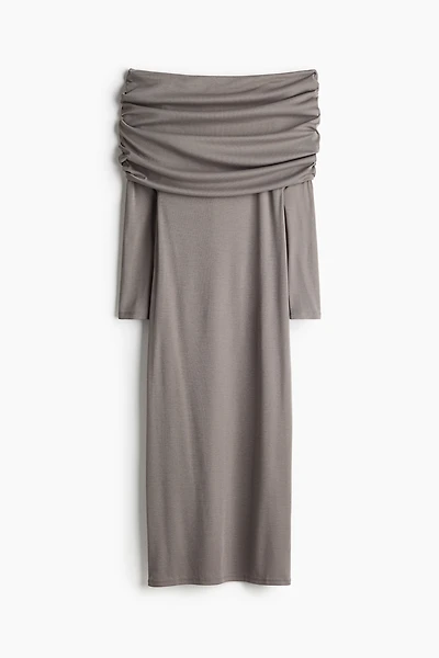 Off-the-Shoulder Dress with Foldover Edge