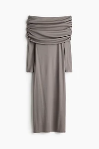 Robe épaules nues avec bord replié