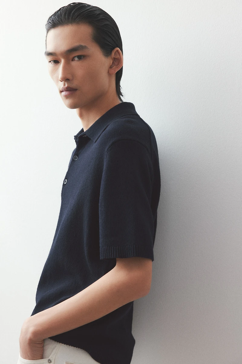 Regular-Fit Fine-Knit Polo Shirt