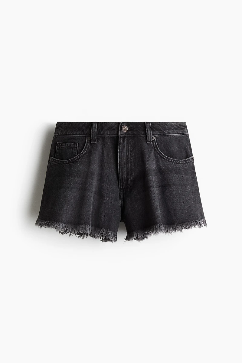 Frayed-Edge Denim Shorts
