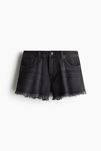 Frayed-Edge Denim Shorts