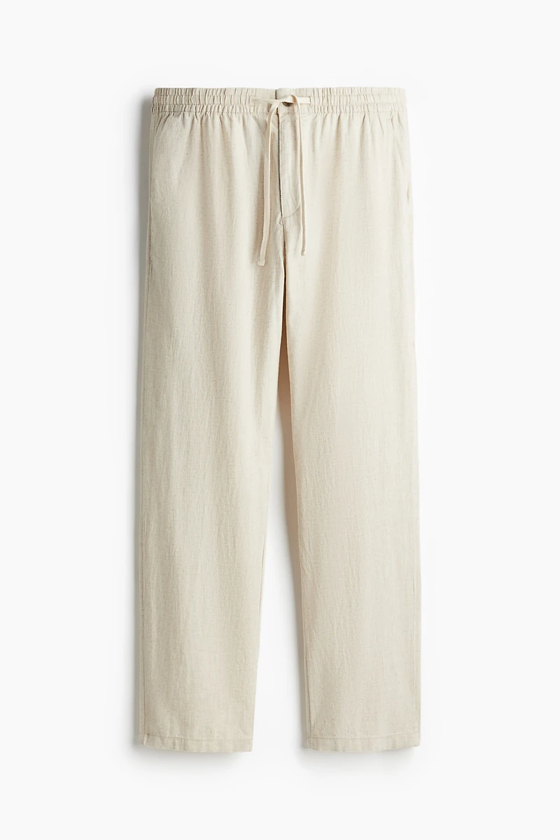 Regular-Fit Linen-Blend Pants